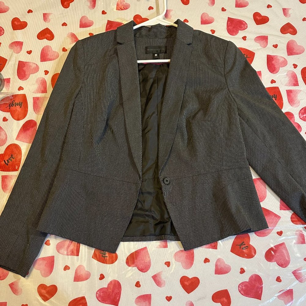 Worthington Stripped Charcoal Grey Blazer